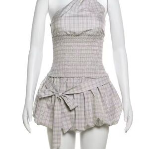 Chic Plaid One-Shoulder Mini Dress